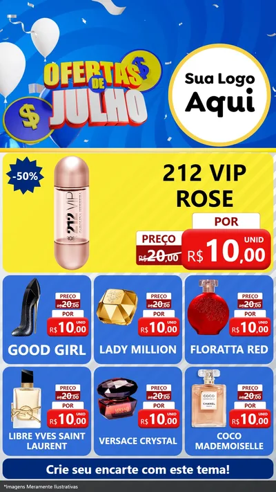 Modelo de Rede Social para Stories com o tema Ofertas de Julho para Perfumes