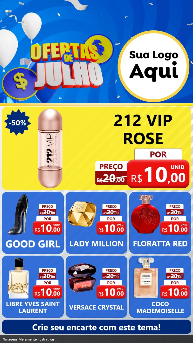 Modelo de Rede Social para Stories com o tema Ofertas de Julho para Perfumes
