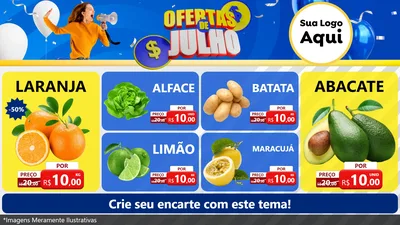 Modelo de TV para TV Horizontal com o tema Ofertas de Julho para Hortifrúti