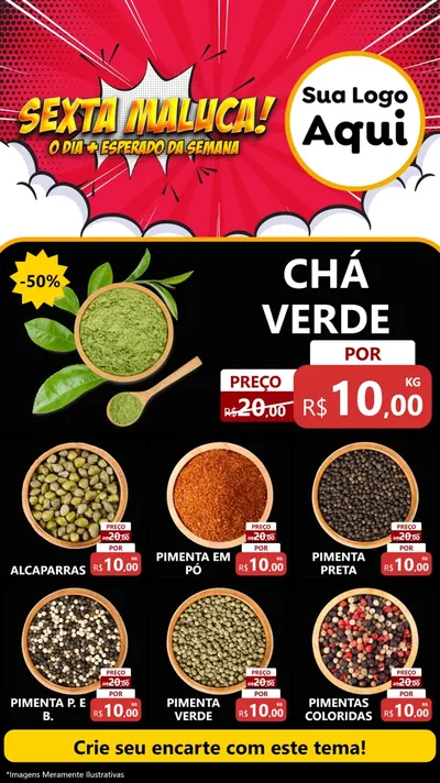 Modelo de Rede Social para Stories com o tema Sexta Maluca! para Produtos Naturais