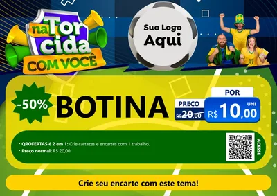 Modelo de Cartaz para Cartaz A4 Horizontal com o tema Na Torcida Com Você - Copa para Agropecuária