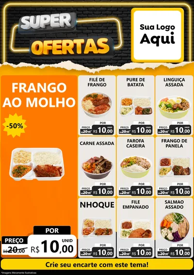 Modelo de Encarte para Encarte A4 Vertical com o tema Super Ofertas para Restaurante