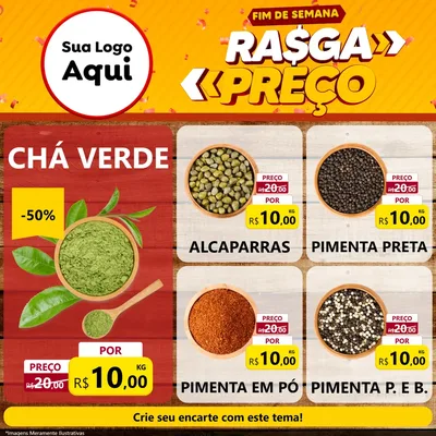 Modelo de Rede Social para Feed Facebook com o tema Fim de Semana Rasga Preços para Produtos Naturais