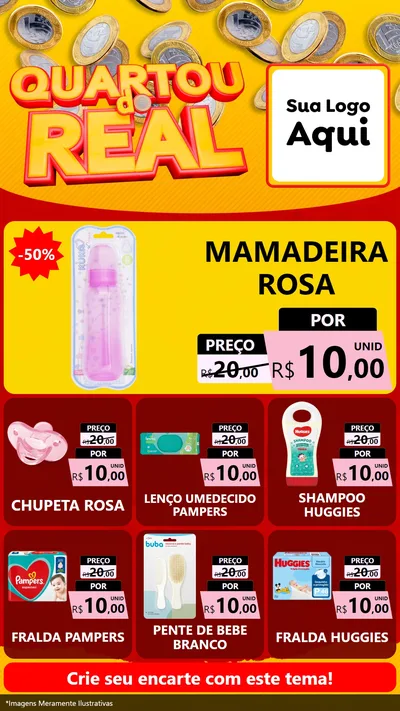 Modelo de Rede Social para Stories com o tema Quartou do Real para Bebês