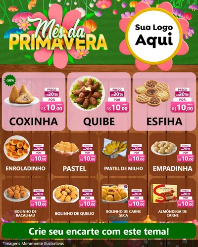 Modelo de Rede Social para Feed Instagram com o tema Mês da Primavera para Salgadaria
