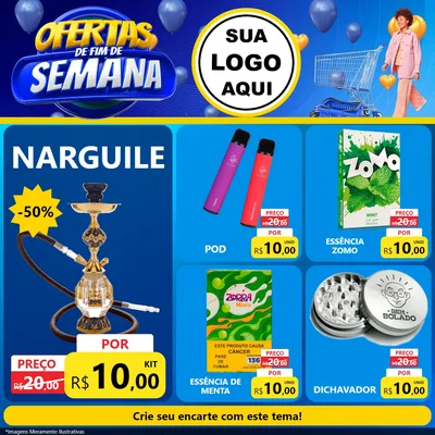 Modelo de Rede Social para Feed Facebook com o tema Ofertas de Fim de Semana para Tabacaria