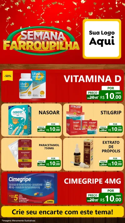 Modelo de TV para TV Vertical com o tema Semana Farroupilha para Farmácia