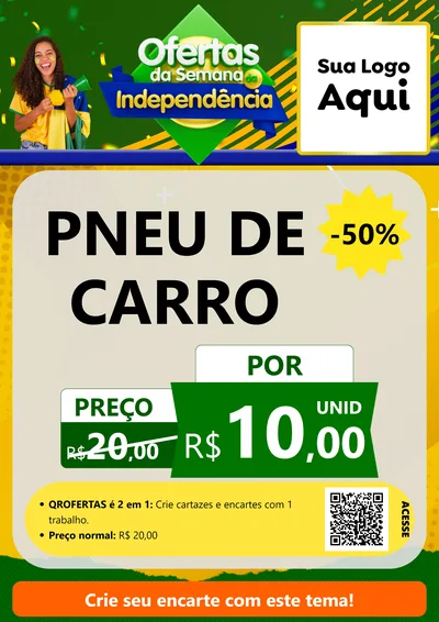 Modelo de Cartaz para Cartaz A4 Vertical com o tema Ofertas da Semana da Independência para Auto peças