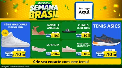 Modelo de TV para TV Horizontal com o tema Especial Semana do Brasil para Calçados