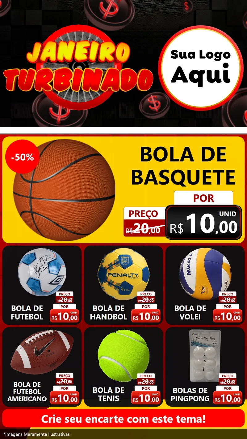 Modelo de Rede Social para Stories com o tema Janeiro Turbinado para Artigos Esportivos