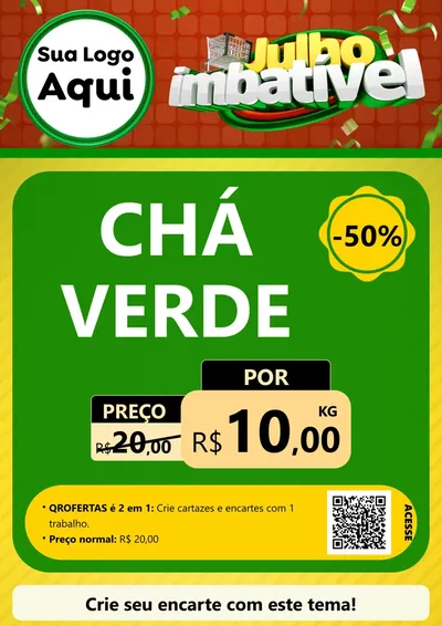 Modelo de Cartaz para Cartaz A4 Vertical com o tema Julho Imbatível para Produtos Naturais