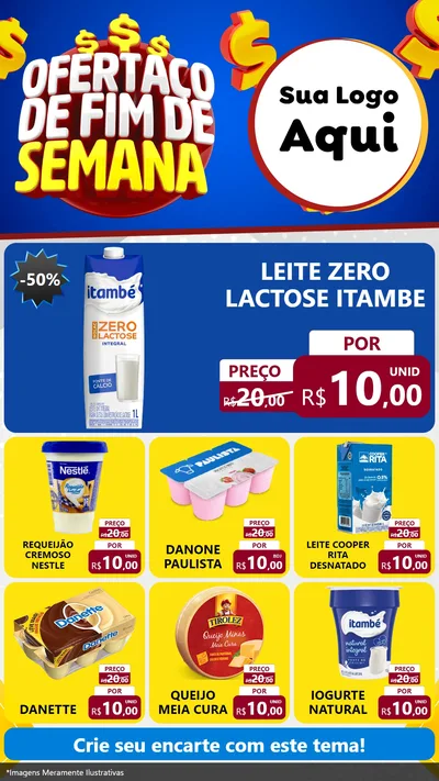 Modelo de Rede Social para Stories com o tema Ofertaço de Fim de Semana para Frios e Laticínios
