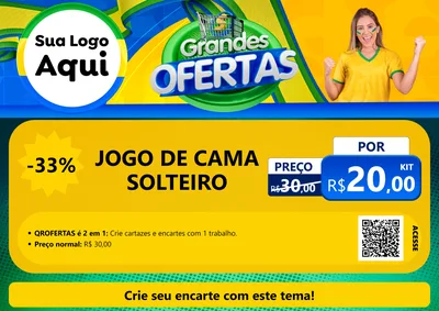 Modelo de Cartaz para Cartaz A4 Horizontal com o tema Grandes Ofertas para Cama, Mesa e Banho