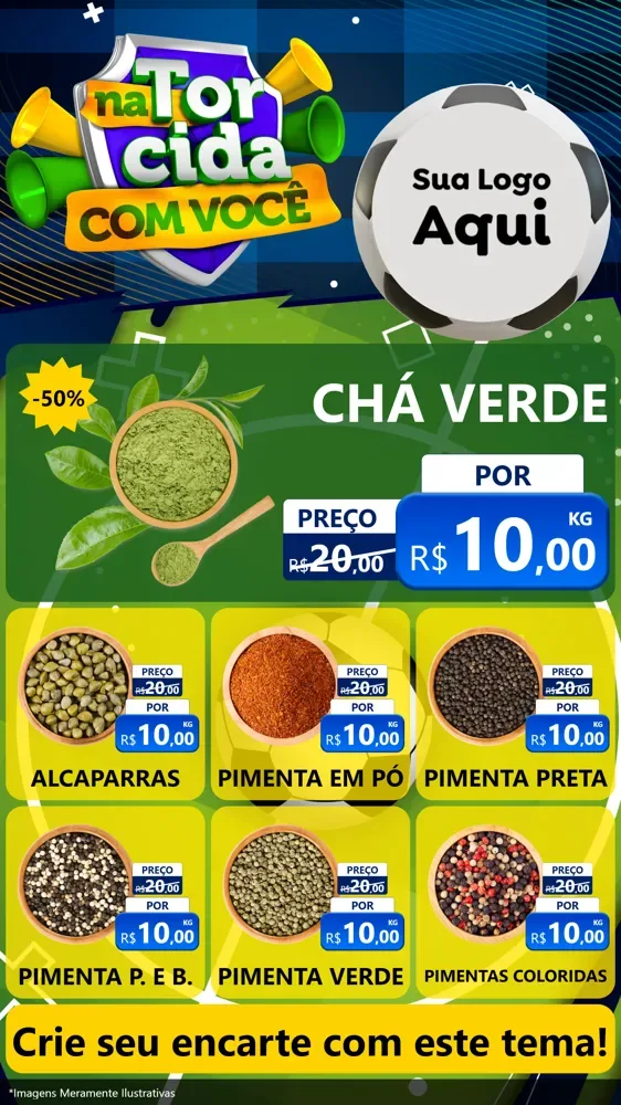 Modelo de Rede Social para Stories com o tema Na Torcida Com Você - Copa para Produtos Naturais