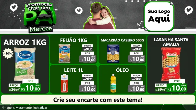 Modelo de TV para TV Horizontal com o tema Promoção Que seu Pai Merece para Supermercado