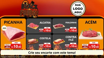 Modelo de TV para TV Horizontal com o tema Black Friday para Açougue