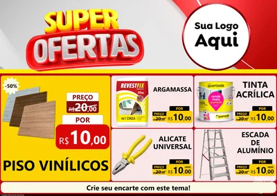 Modelo de Encarte para Encarte A4 Horizontal com o tema Super Ofertas para Material para Construção
