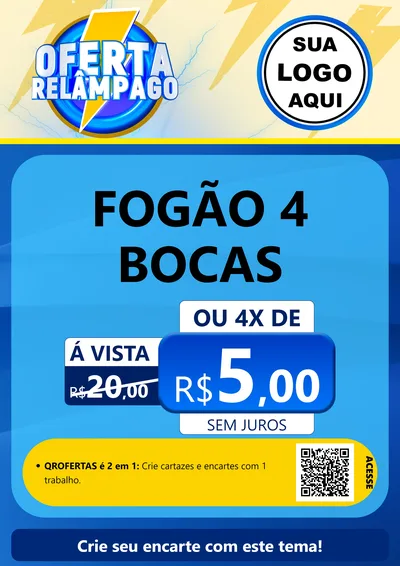 Modelo de Cartaz para Cartaz A4 Vertical com o tema Oferta Relâmpago para Móveis e Eletro