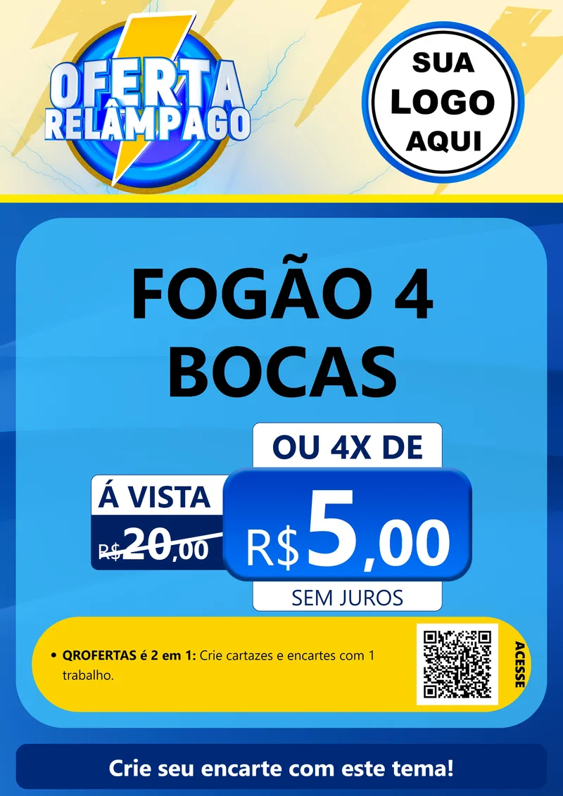 Modelo de Cartaz para Cartaz A4 Vertical com o tema Oferta Relâmpago para Móveis e Eletro