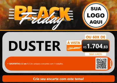 Modelo de Cartaz para Cartaz A4 Horizontal com o tema Black Friday para Concessionaria de Carros