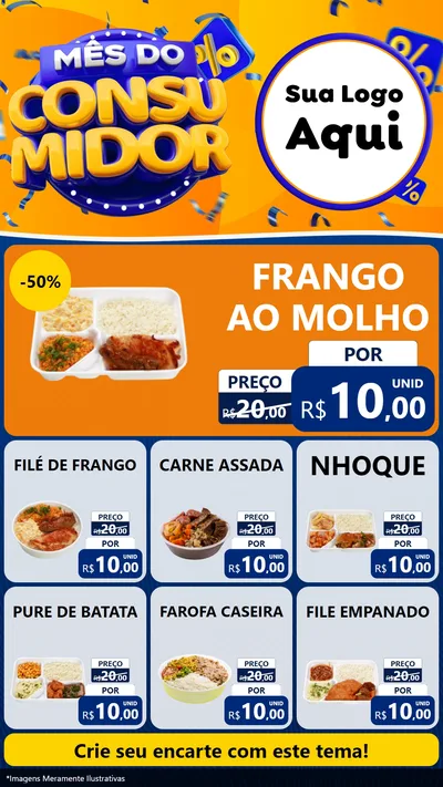 Modelo de Rede Social para Stories com o tema Mês do Consumidor para Restaurante