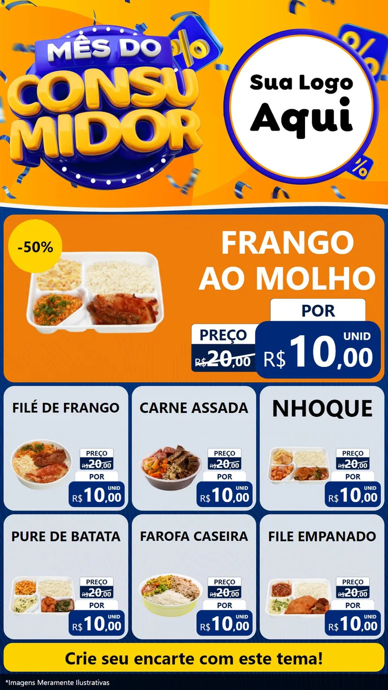Modelo de Rede Social para Stories com o tema Mês do Consumidor para Restaurante