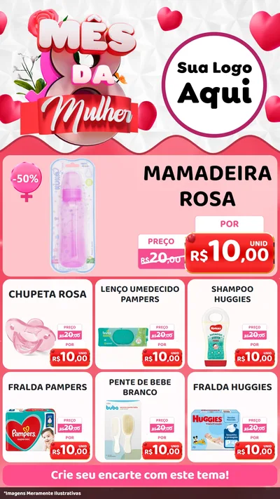 Modelo de Rede Social para Stories com o tema Mês da Mulher para Bebês