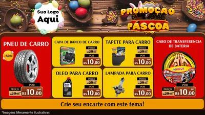 Modelo de TV para TV Horizontal com o tema Promoção Páscoa para Auto peças