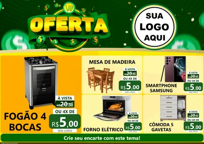 Modelo de Encarte para Encarte A4 Horizontal com o tema Oferta para Móveis e Eletro