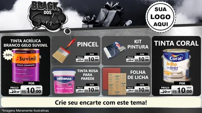 Modelo de TV para TV Horizontal com o tema Black dos Sonhos para Tintas e Ferramentas