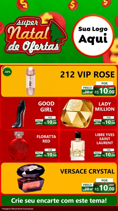 Modelo de TV para TV Vertical com o tema Super Natal de Ofertas para Perfumes