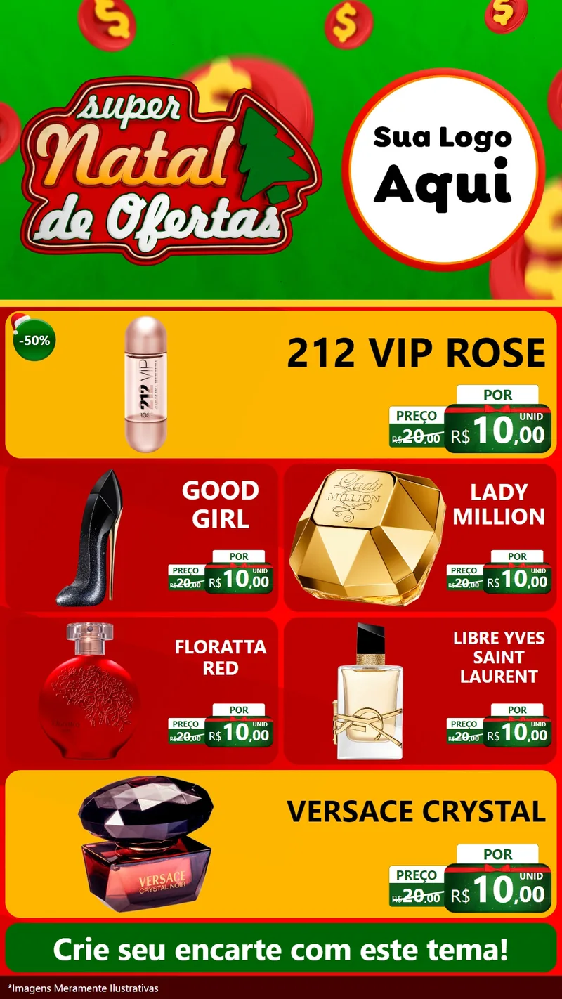 Modelo de TV para TV Vertical com o tema Super Natal de Ofertas para Perfumes