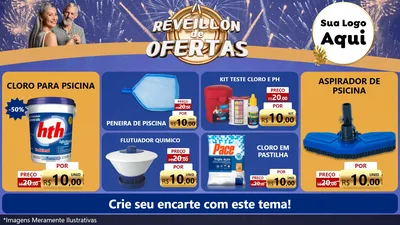 Modelo de TV para TV Horizontal com o tema Réveillon de Ofertas para Produtos para Piscina
