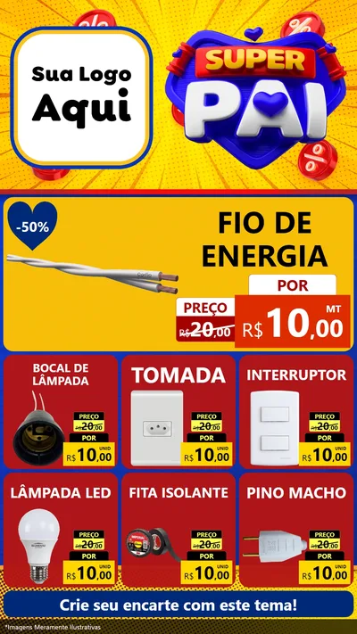 Modelo de Rede Social para Stories com o tema Super Pai para Materiais Elétricos