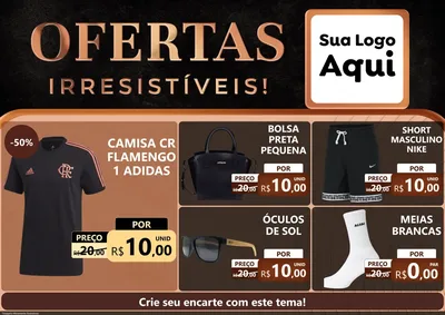 Modelo de Encarte para Encarte A4 Horizontal com o tema Ofertas Irresistíveis! para Roupas e acessórios