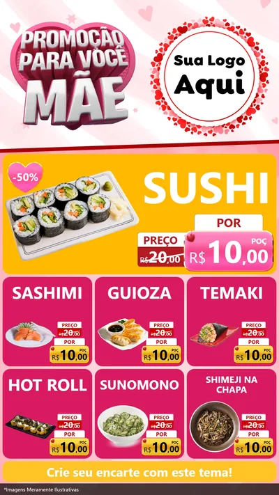 Modelo de Rede Social para Stories com o tema Promoção Para Você Mãe para Comida japonesa
