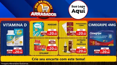 Modelo de TV para TV Horizontal com o tema Fim De Semana Arrasador para Farmácia
