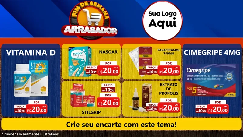 Modelo de TV para TV Horizontal com o tema Fim De Semana Arrasador para Farmácia