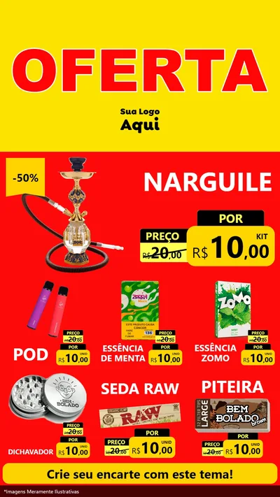 Modelo de Rede Social para Stories com o tema OFERTA - Vermelho Cartaz para Tabacaria