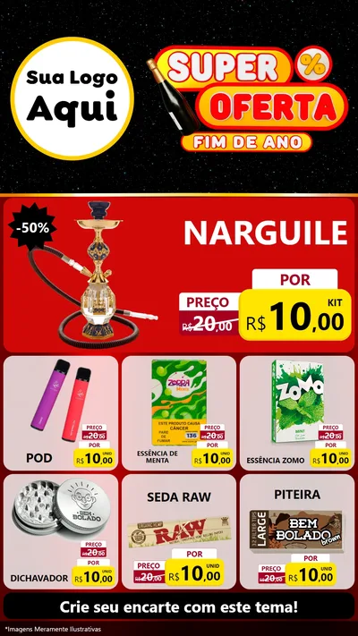 Modelo de Rede Social para Stories com o tema Super Oferta Fim de Ano para Tabacaria