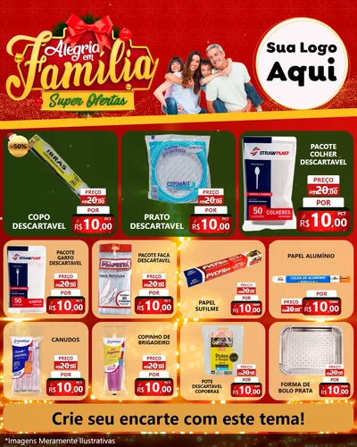 Modelo de Rede Social para Feed Instagram com o tema Alegria em Família Super Ofertas - Natal para Embalagens
