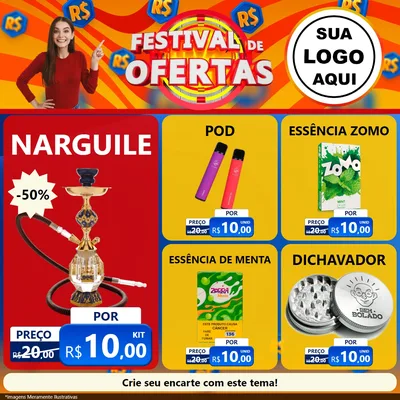 Modelo de Rede Social para Feed Facebook com o tema Festival de Ofertas para Tabacaria