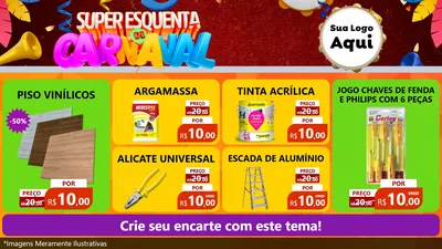 Modelo de TV para TV Horizontal com o tema Super Esquenta de Carnaval para Material para Construção