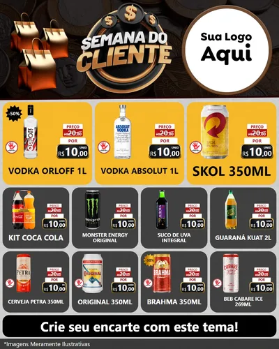 Modelo de Rede Social para Feed Instagram com o tema Semana do Cliente para Distribuidora de bebidas