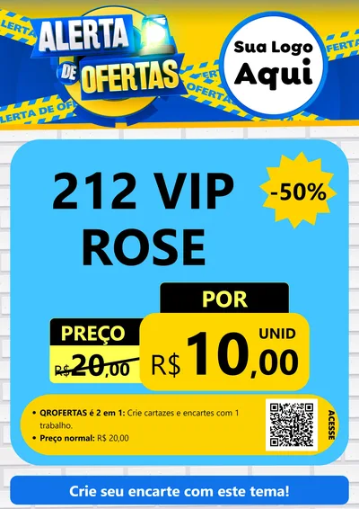 Modelo de Cartaz para Cartaz A4 Vertical com o tema Alerta de Ofertas para Perfumes