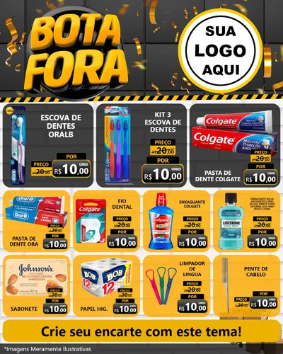 Modelo de Rede Social para Feed Instagram com o tema Bota Fora para Higiene Pessoal