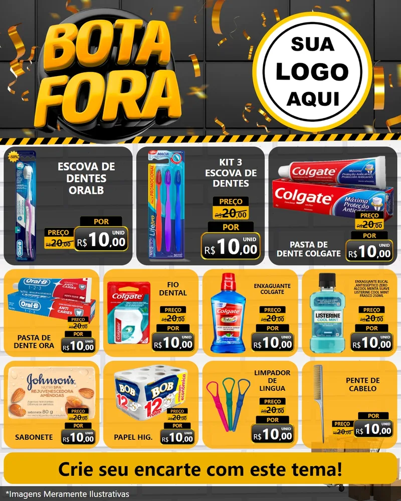 Modelo de Rede Social para Feed Instagram com o tema Bota Fora para Higiene Pessoal
