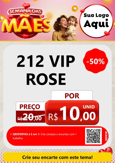 Modelo de Cartaz para Cartaz A4 Vertical com o tema Semana das Mães para Perfumes