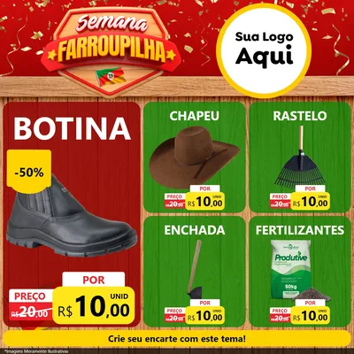 Modelo de Rede Social para Feed Facebook com o tema Semana Farroupilha para Agropecuária
