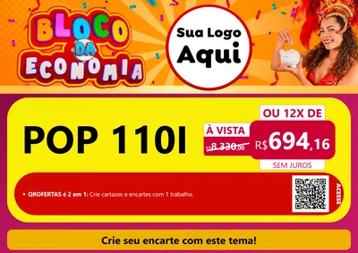 Modelo de Cartaz para Cartaz A4 Horizontal com o tema Bloco da Economia para Concessionaria de Motos